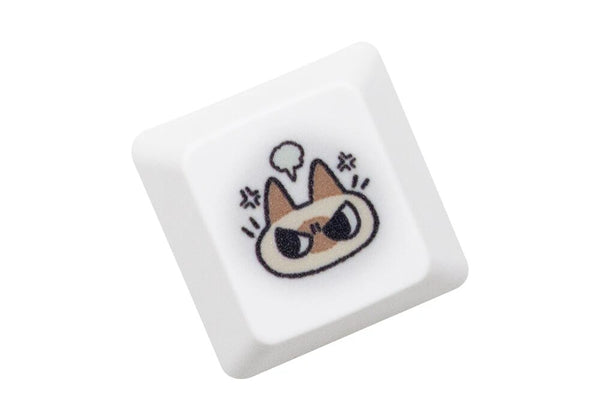 Cute Little Siamese cat Keycap  OEM Profile R1 R2 R3 Kitty Meme Keycap Dye Subbed keycaps for mx stem Gaming Mechanical Keyboards