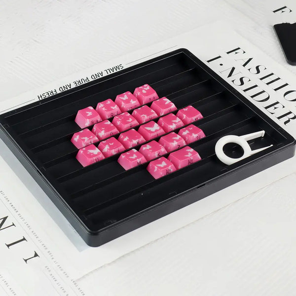 MMD Jade Butterfly Heart Keycap PC Keycaps For Gaming Mechanical Keyboard MX Switch Light Through Dye Subbed Cherry Profile