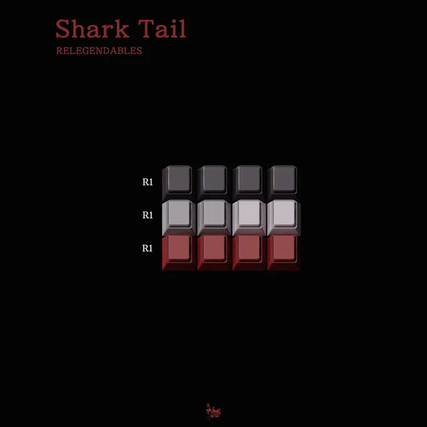 Milkyway Shark Tail Doubleshots Keycap Set thick PBT Cherry Profile for keyboard 87 tkl 104 ansi xd64 bm60 BM87 ABS Doubleshots