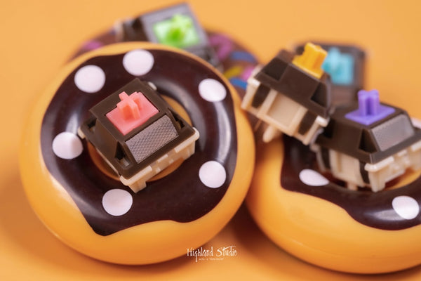 Domikey x GLOVE Chocolate Donut Switch Choco Donuts Switch RGB SMD Linear Switch 45g Switches For Mechanical Keyboard MX POM Pre Lubed