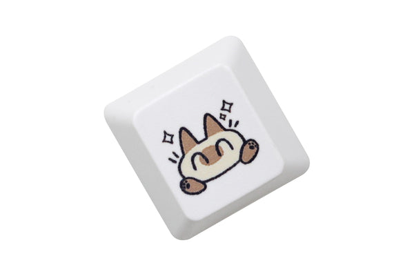 Cute Little Siamese cat Keycap Kitty Meme Keycap Dye Subbed keycaps for mx stem Gaming Mechanical Keyboards White