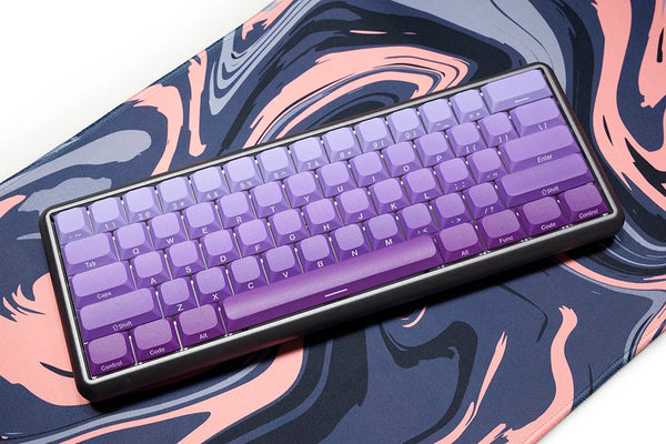 GKs Violet Gradient Keycap for Low Profile MX Stem Gaming Mechanical Keyboard Dye Subbed Keycap Side print font Purple Thin