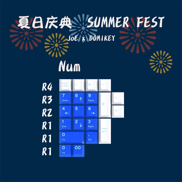 Domikey X JOE Summer Festival Keycap Cherry Profile Natsu Matsuri keycap ABS Doubleshots Keycap Silk Screen for mx keyboard