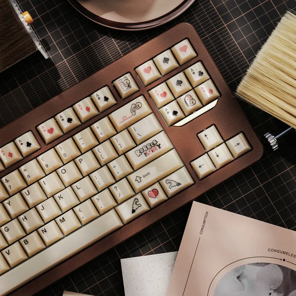 Domikey X JOE Rubber Love Keycap Cherry Profile PC backlit keycap Silk Screen for mx keyboard 104 xd64 xd68 BM60 BM65 BM68 BM80