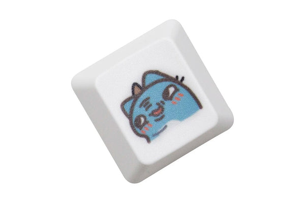 Cute Little Blue Cat Keycap Kitty Meme Keycap Dye Subbed keycaps for mx stem Gaming Mechanical Keyboards OEM Profile R1 R2 R3