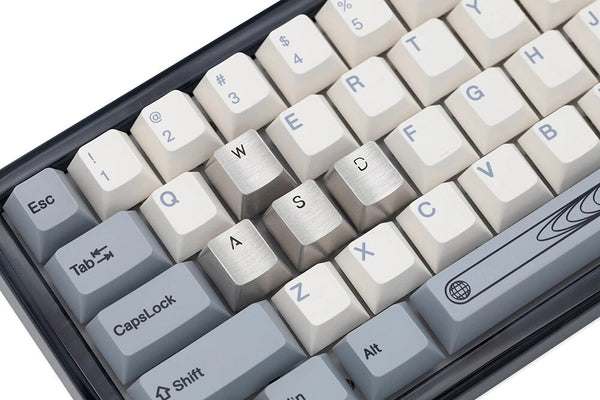 teamwolf stainless steel MX Keycap silver color metal keycap for mechanical keyboard gaming key WASD Key light through back lit
