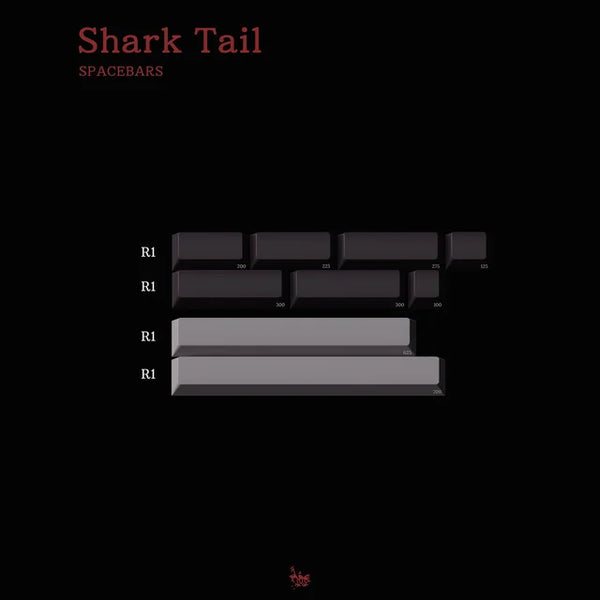 Milkyway Shark Tail Doubleshots Keycap Set thick PBT Cherry Profile for keyboard 87 tkl 104 ansi xd64 bm60 BM87 ABS Doubleshots