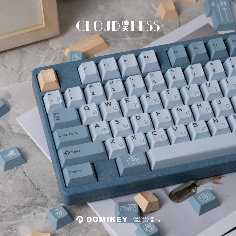 Domikey Cloudless Keycap Cherry Profile ABS Doubleshot for MX Stem Mec