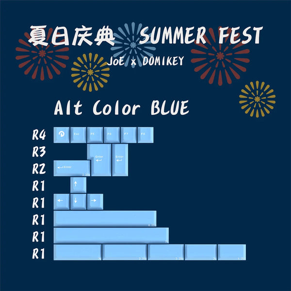 Domikey X JOE Summer Festival Keycap Cherry Profile Natsu Matsuri keycap ABS Doubleshots Keycap Silk Screen for mx keyboard