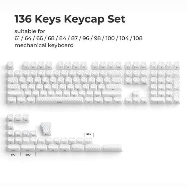 XVX Crystal Jelly Keycap Keycaps For Gaming Mechanical Keyboard MX Switch Light Through Pink White Blue