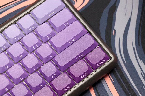 GKs Violet Gradient Keycap for Low Profile MX Stem Gaming Mechanical Keyboard Dye Subbed Keycap Side print font Purple Thin