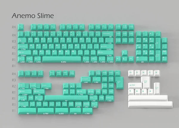 Hififox x Domikey Anemo Slime Cherry Profile ABS Doubleshots Keycap Set for keyboard BM60 CSTC75 BM65 BM68 XD60 スライム