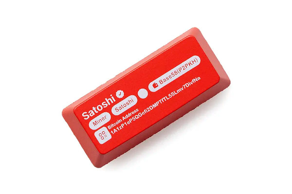 Novelty Shine Through Keycaps ABS Etched back lit black red Enter Backspace Space Satoshi Nakamoto Genesis Block Address