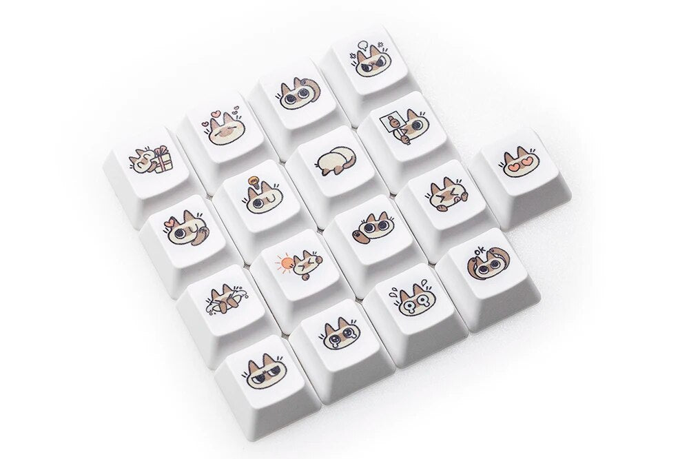 Cute Little Siamese cat Keycap OEM Profile R1 R2 R3 Kitty Meme Keycap ...