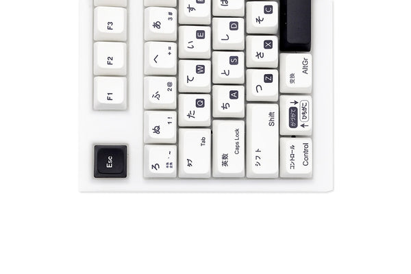 GKs Black and White BOW Keycap Hiragana Root MDA Profile Dye Sub Keycap Set thick PBT for keyboard gh60 CSTC75 87 104 BM60 BM65
