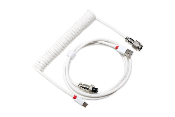 LOOP Aviator Connector Cable USB A to type C Aviation GX12 For Mechanical Keyboard Handmade Nylon White Rainbow Black Type C