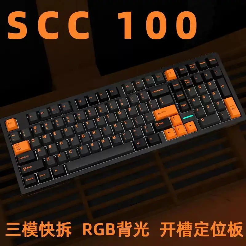 SCC100 Kit Mechanical Keyboard Kit Wireless 3 mode Gasket Hot-Swap RGB ...