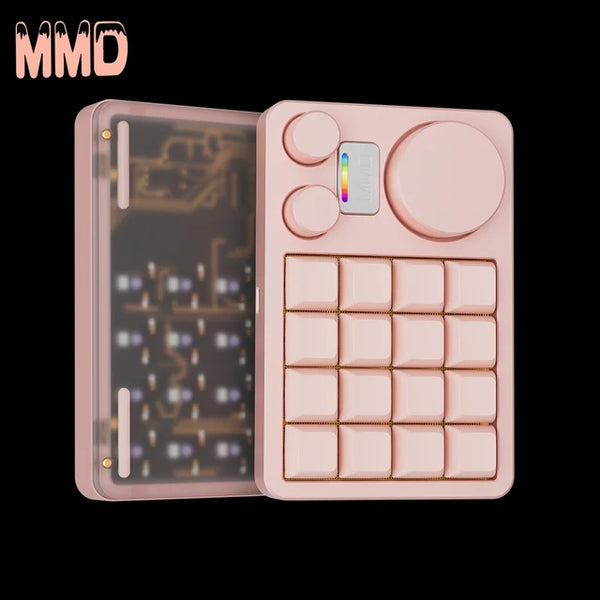 MMD KM16 Keyboard Aluminum Alloy Case with Knob Customized Mechanical keyboard Gasket Custom For Designer PS PR AI Office VIA