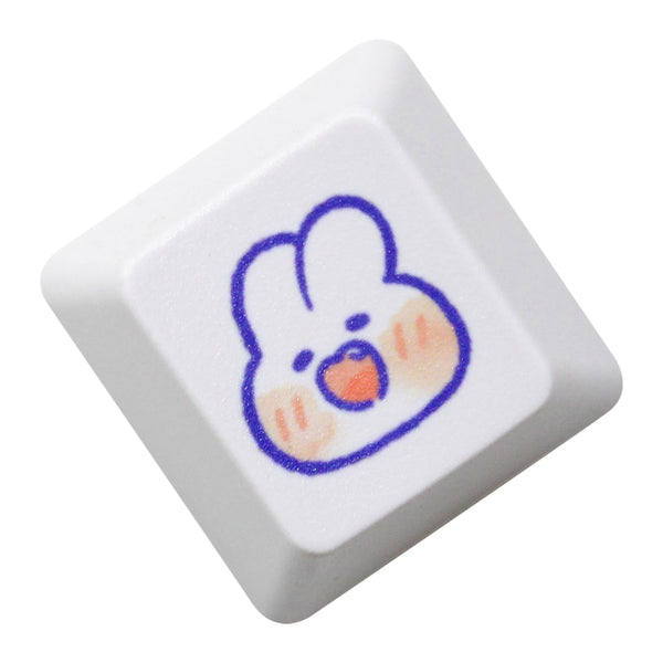Cute Little Bunny Keycap Rabbit Meme Keycap Dye Subbed keycaps for mx stem Gaming Mechanical Keyboards White Strawberry