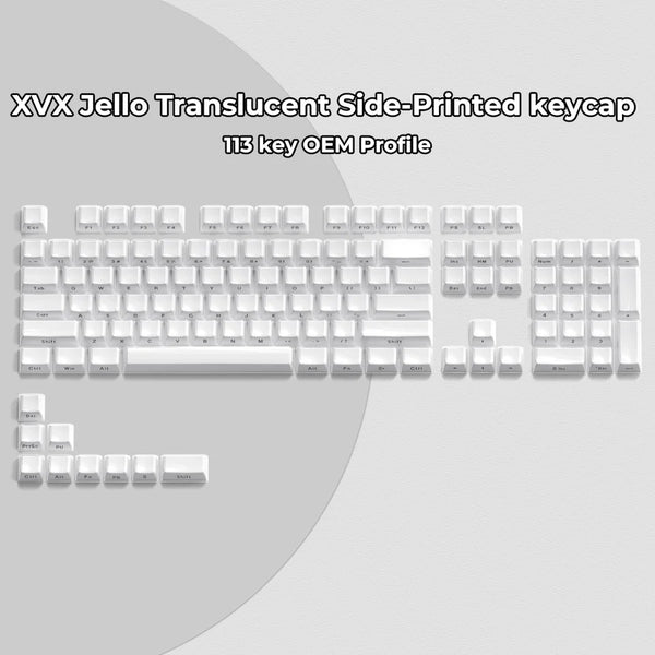 XVX Crystal Jelly Keycap Keycaps For Gaming Mechanical Keyboard MX Switch Light Through Pink White Blue