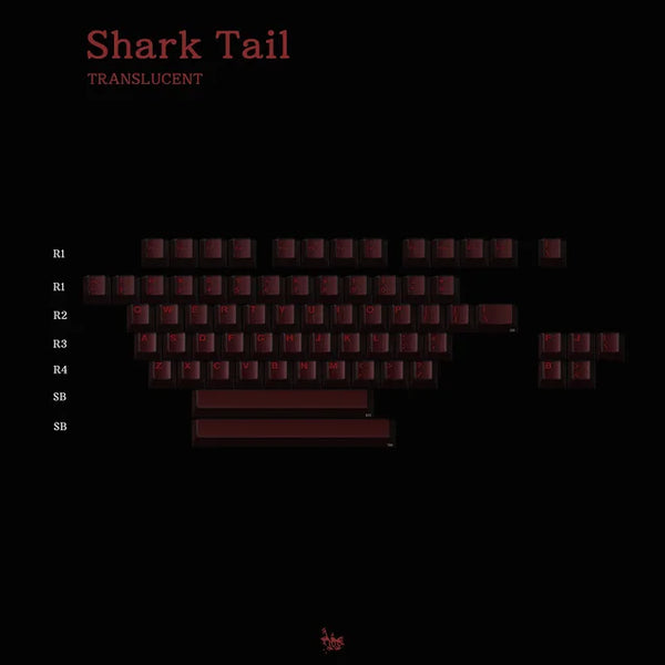 Milkyway Shark Tail Doubleshots Keycap Set thick PBT Cherry Profile for keyboard 87 tkl 104 ansi xd64 bm60 BM87 ABS Doubleshots