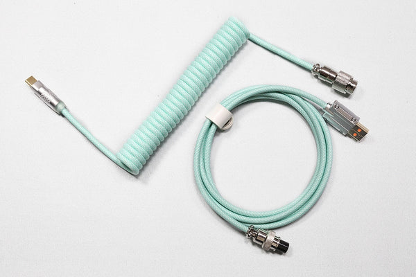 LOOP Aviator Connector Cable USB A to type C GX12 Aviation For Mechanical Keyboard Handmade Cotton Yarn PE RGB Breathing Light