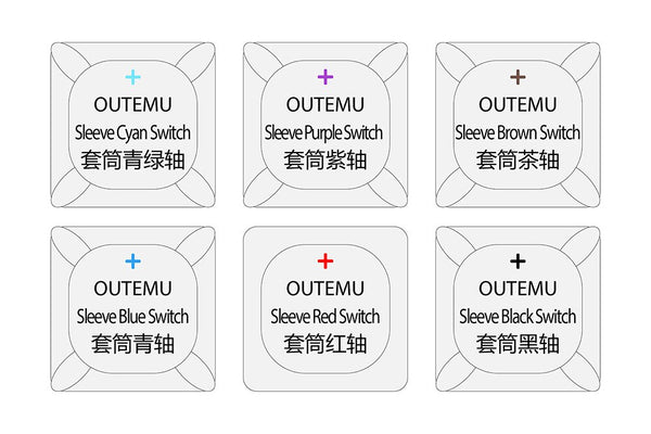 Outemu Acrylic Switch Tester Outemu OTM Gaote Dustproof Black Red Brown Cyan Blue Purple with Pin Sleeve with Blank Keycap