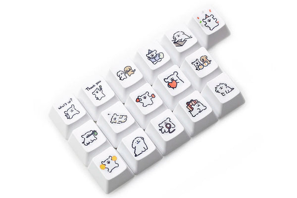 Cute Little Puppy Keycap Kitty Meme Keycap Dye Subbed keycaps for mx stem Gaming Mechanical Keyboards Dog