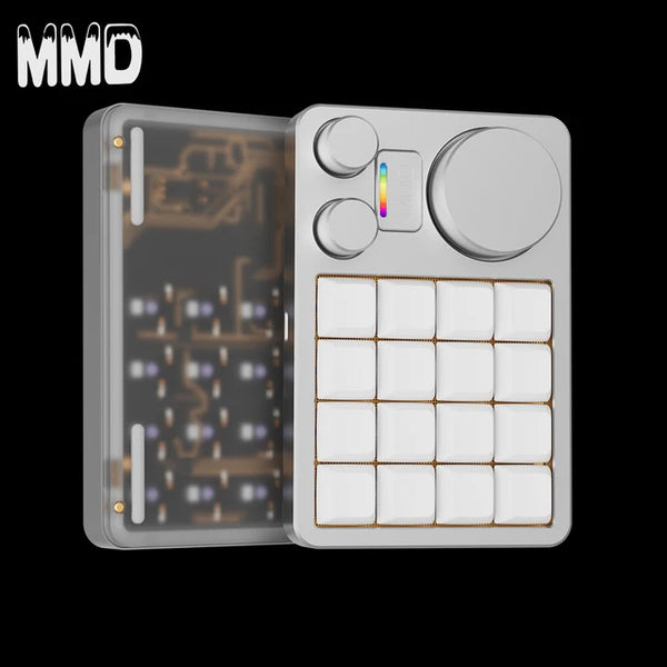 MMD KM16 Keyboard Aluminum Alloy Case with Knob Customized Mechanical keyboard Gasket Custom For Designer PS PR AI Office VIA