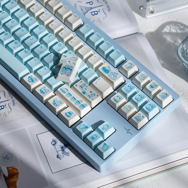 Bunny Land Keycap Cherry Profile PBT Dye Subbed keycap or PC for mx keyboard 60 87 104 EV63 EZ63 Real67 made68 EZ60 wooting60
