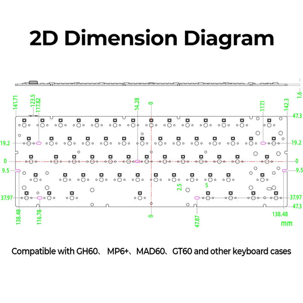 MMD AR60SE AR60 SE PCB Magnetic Switch PCB for GH60 MAD60 GT60 MK60 AG60 Case 0,005 Range 0.001RT 8Khz Latency 0.08ms SOCD NKRO