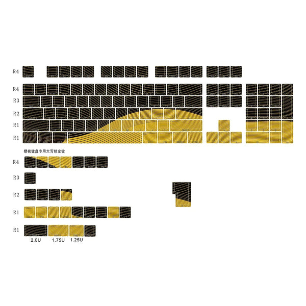 GKs Contour Line Keycap Dye Subbed Keycap Cherry Profile Set PBT for keyboard 87 tkl 104 ansi xd64 bm60 xd68 xd84 BM65 Side Lit