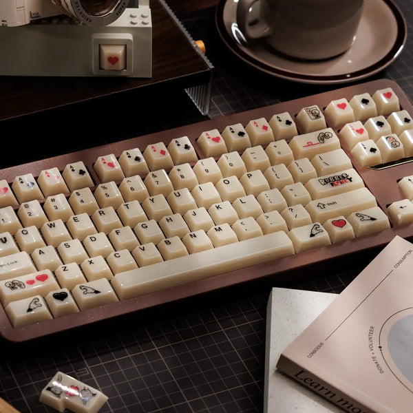 Domikey X JOE Rubber Love Keycap Cherry Profile PC backlit keycap Silk Screen for mx keyboard 104 xd64 xd68 BM60 BM65 BM68 BM80