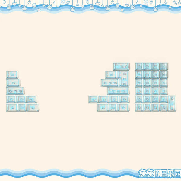 Bunny Land Keycap Cherry Profile PBT Dye Subbed keycap or PC for mx keyboard 60 87 104 EV63 EZ63 Real67 made68 EZ60 wooting60