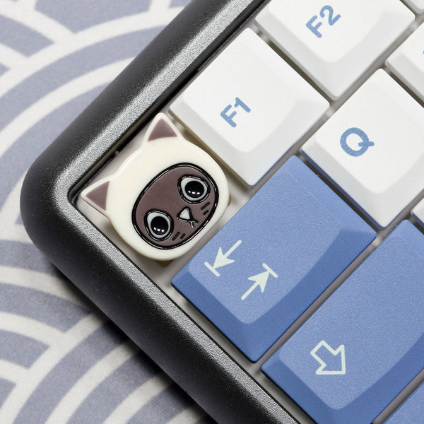 Siamese cat Resin Artisan Keycap Resin Keycap for MX Stem Mechanical Keyboard Handmade Brown Novlty Keycap Cat KT