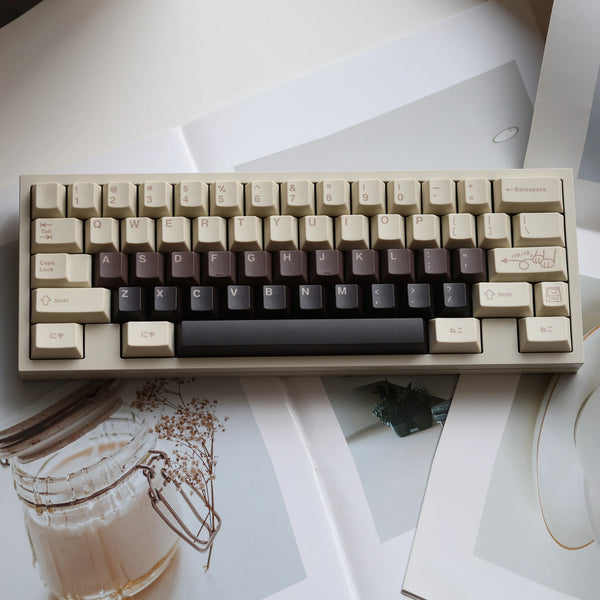 TUT Black Sugar BOBO Dye Sub Keycap Set thick PBT Cherry Profile for keyboard 87 tkl 104 ansi xd64 bm60 xd68 xd84 BM87 BM65