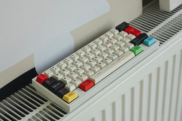 TUT Cherry Profile EMO Dye Sub Keycap Set thick PBT for keyboard 87 tkl 104 ansi xd64 bm60 xd68 xd84 BM87 BM65 Meme White Black