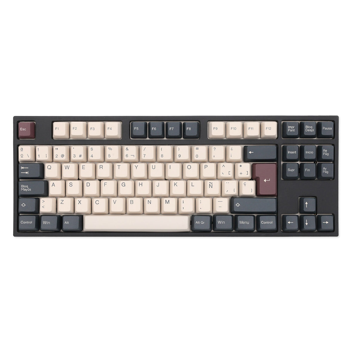 Taihao Cream Dim Grey Keycap ABS double shot keycaps ES Spanish for di ...