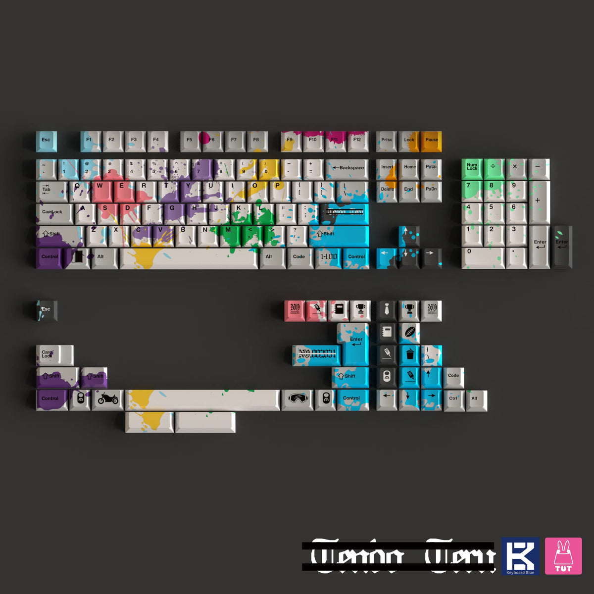 ZOM 100 Cherry Profile Zombie 100 Dye Sub Keycap Set thick PBT for key ...