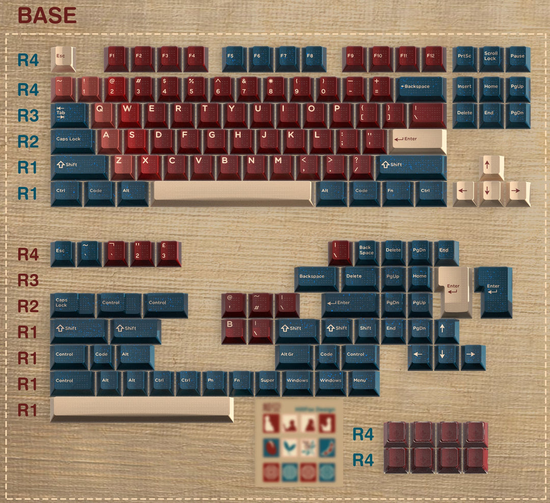 [GBEXTRAS] HifiFox x Domikey Red Bean Keycaps ABS Cherry profile Doubl ...