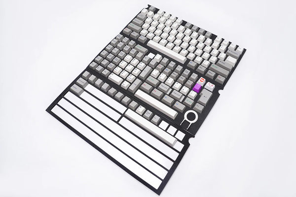 taihao Retro ABS double shot keycaps for diy gaming mechanical keyboard oem profile White ISO 1.75u shift