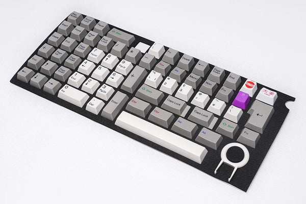 taihao Retro ABS double shot keycaps for diy gaming mechanical keyboard oem profile White ISO 1.75u shift