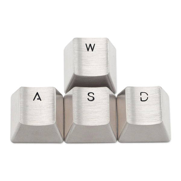 teamwolf stainless steel MX Keycap silver color metal keycap for mechanical keyboard gaming key WASD Key light through back lit