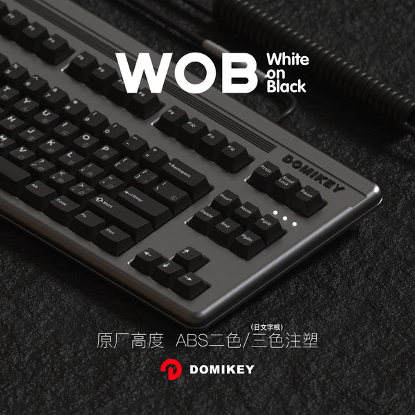 Domikey Cherry Profile abs doubleshot keycap WOB White on Black for mx stem keyboard poker 87 104 gh60 xd64 xd68 xd84 BM60 BM65