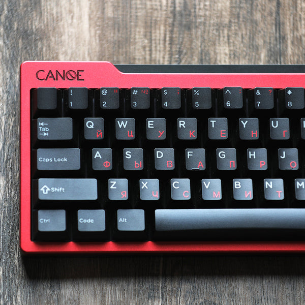 [GBEXTRAS] Domikey x iNKY Amore:RED  Cherry Profile ABS doubleshot Cyrillic English keycaps
