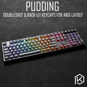 [CLOSED]【GB】Pudding rainbow doubleshot & dip dye keycaps for ansi layout keycap 87 tkl 104 ansi - KPrepublic