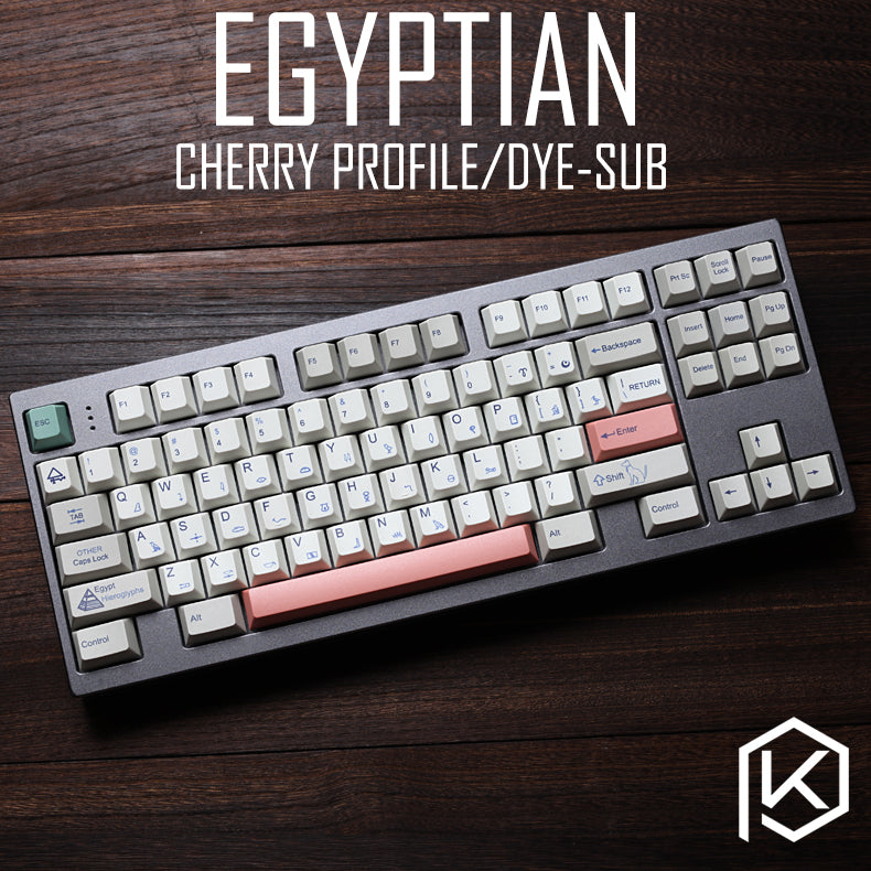 Egyptian 9009 colorway cherry profile Dye Sub Keycap Set thick PBT pla ...
