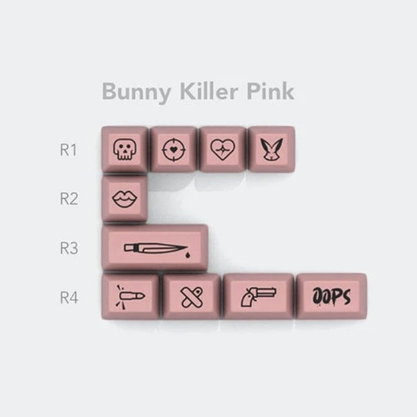 Domikey SA abs doubleshot keycap set VILLANELLA Black Pink SA for mx stem keyboard poker 87 104 gh60 xd64 xd68 xd84 xd96 xd87