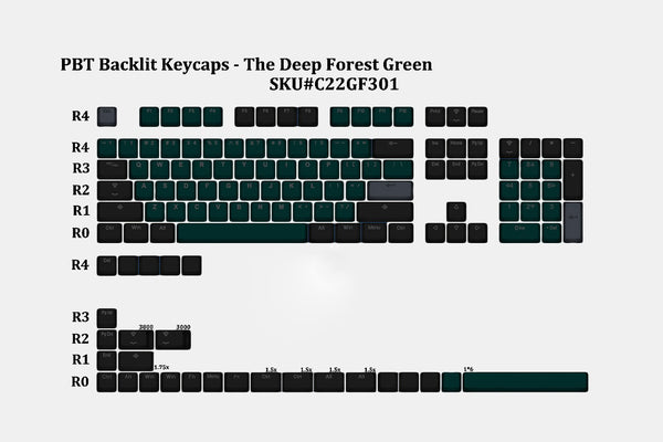 taihao pbt doubleshot keycaps Deep Forest Blue Green Backlit oem profile