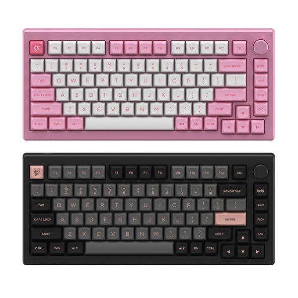 AKKO ASA Low Profile PBT doubleshot keycap for mx stem keyboard Black Pink lannesiana Sakura